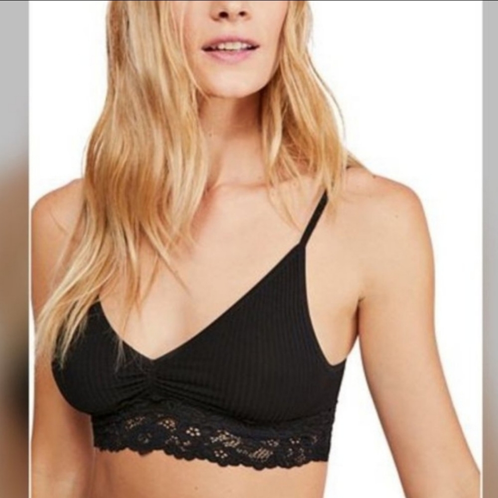 Free People intimately black bralette lace detail